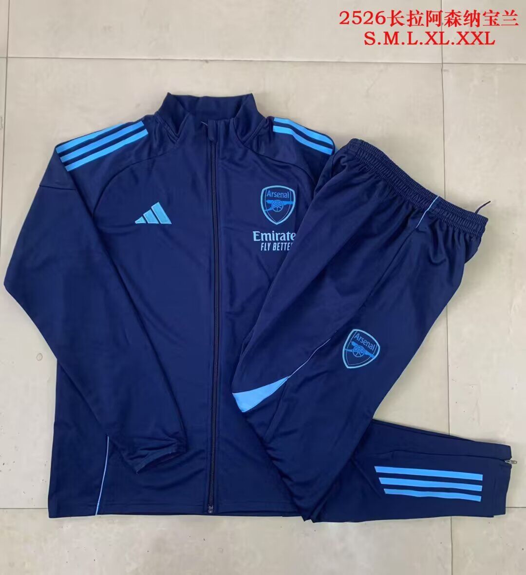 AAA Quality Arsenal 25/26 Tracksuit - Dark Blue/Blue